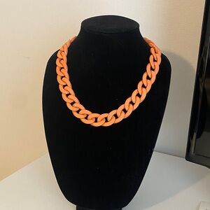 Peachy Orange Chunky Chain Acrylic Necklace. Measurements 20”length.